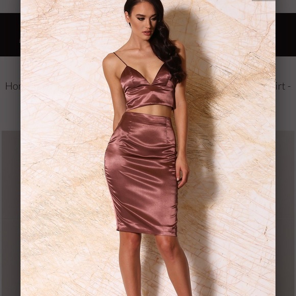 NWT Antonia Satin MIDI Skirt Chocolate size Small - Picture 5 of 7